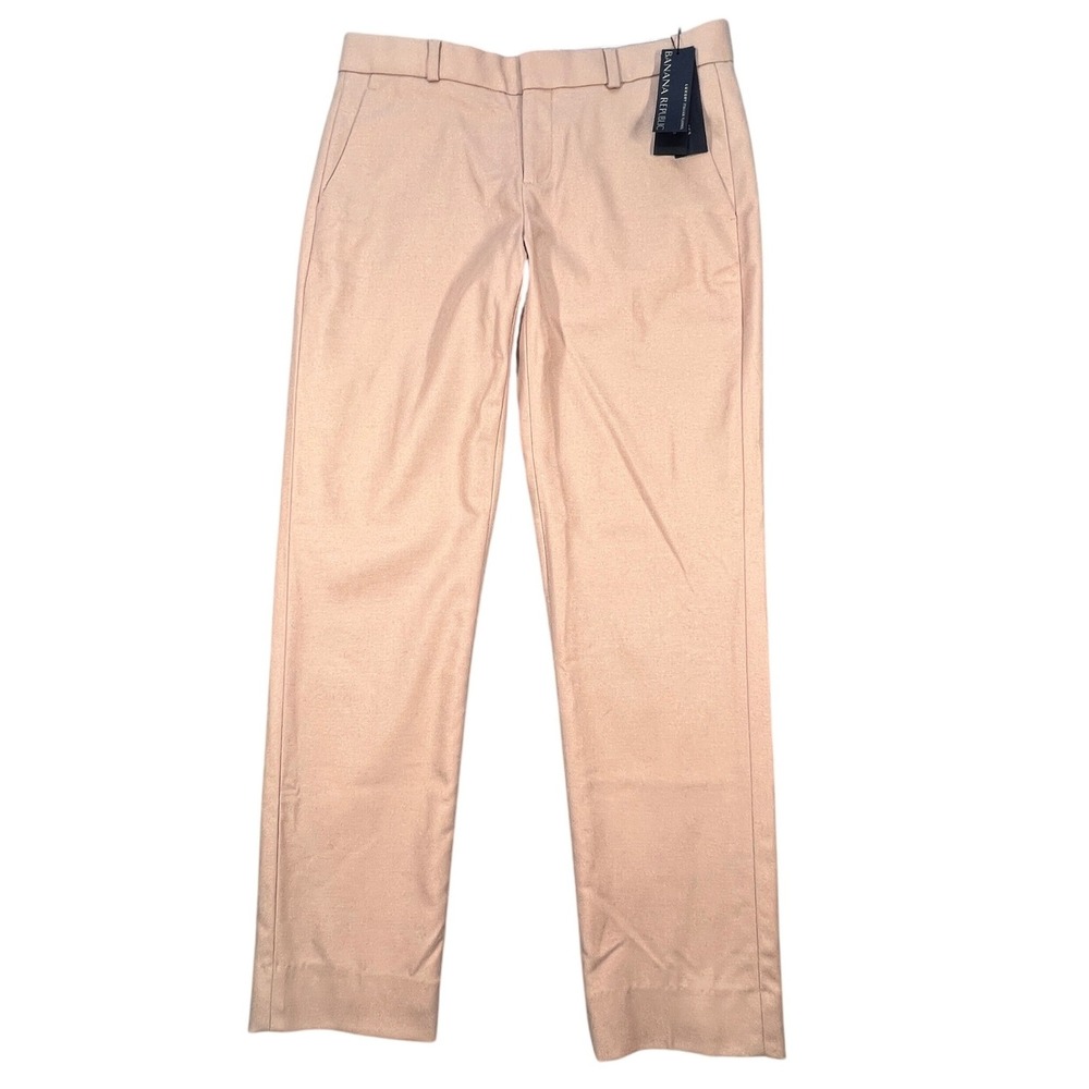 NWT Banana Republic Tan Avery Luxury Italian Flannel Cropped Pants Womens 2L